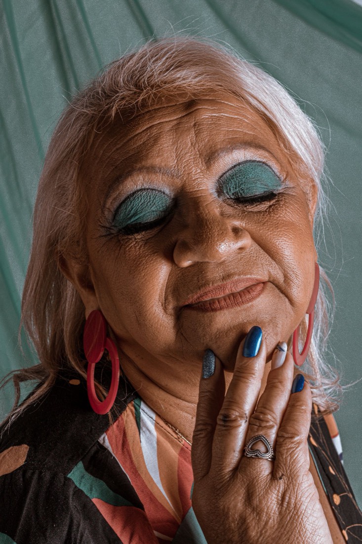A woman glowing after her makeover